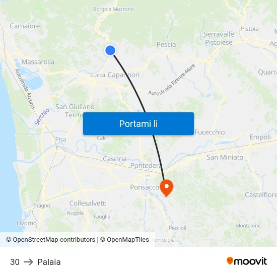 30 to Palaia map