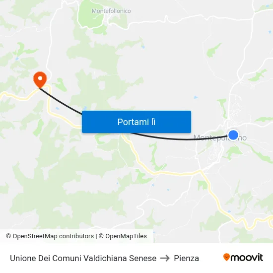 Unione Dei Comuni Valdichiana Senese to Pienza map