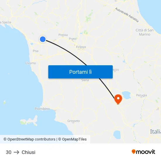 30 to Chiusi map