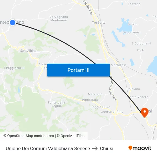Unione Dei Comuni Valdichiana Senese to Chiusi map