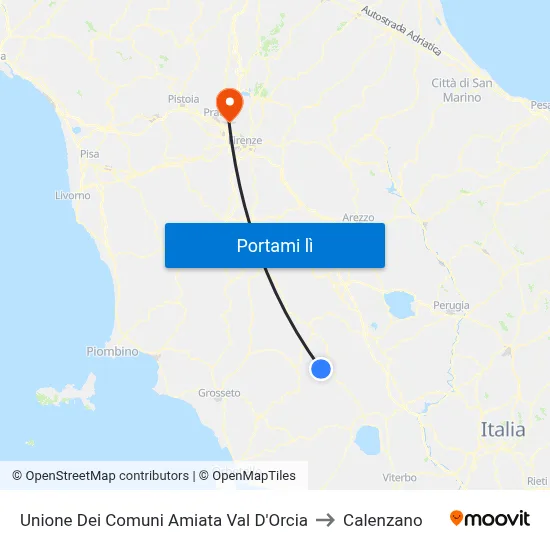 Unione Dei Comuni Amiata Val D'Orcia to Calenzano map