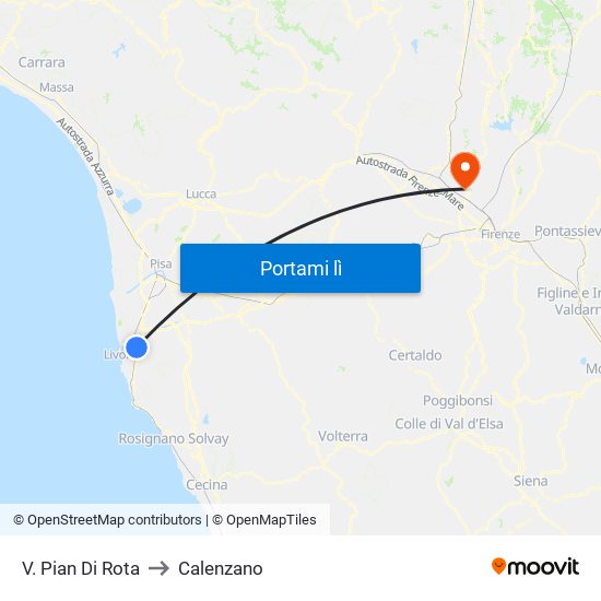 V. Pian Di Rota to Calenzano map