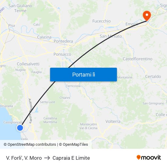 V. Forli',  V. Moro to Capraia E Limite map