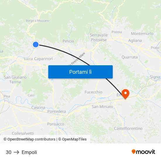 30 to Empoli map