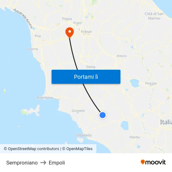 Semproniano to Empoli map