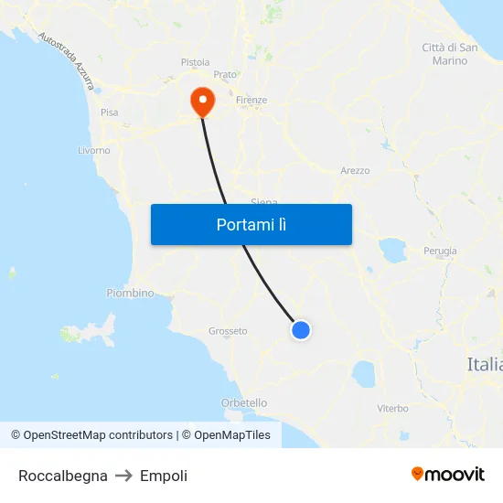 Roccalbegna to Empoli map