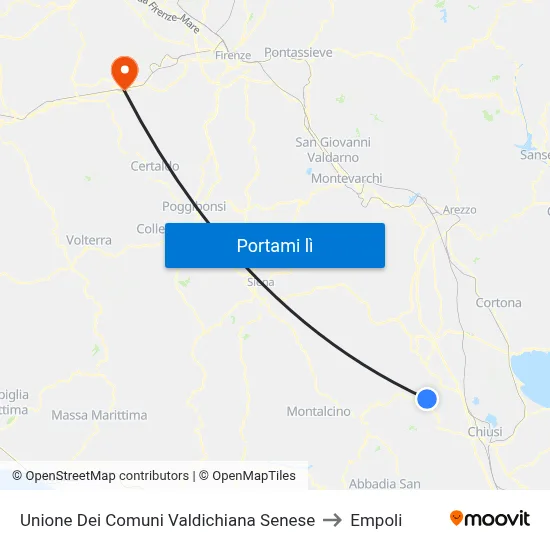 Unione Dei Comuni Valdichiana Senese to Empoli map