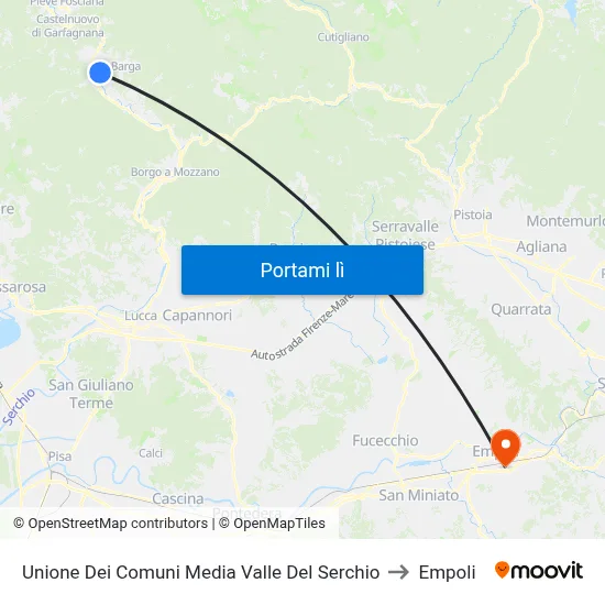 Unione Dei Comuni Media Valle Del Serchio to Empoli map