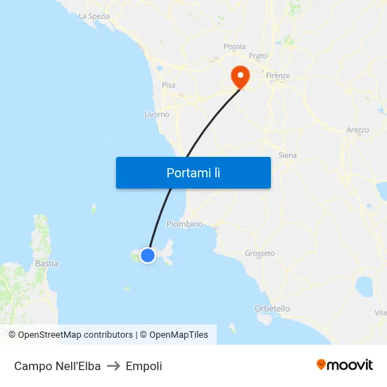 Campo Nell'Elba to Empoli map