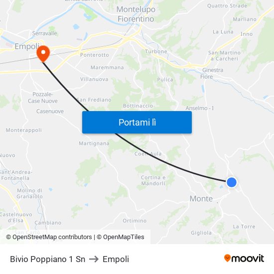 Bivio Poppiano 1                 Sn to Empoli map