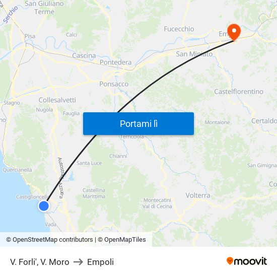V. Forli',  V. Moro to Empoli map