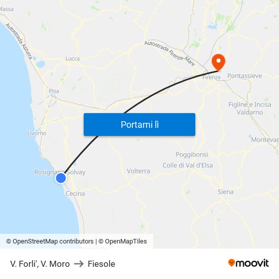 V. Forli',  V. Moro to Fiesole map