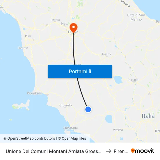 Unione Dei Comuni Montani Amiata Grossetana to Firenze map