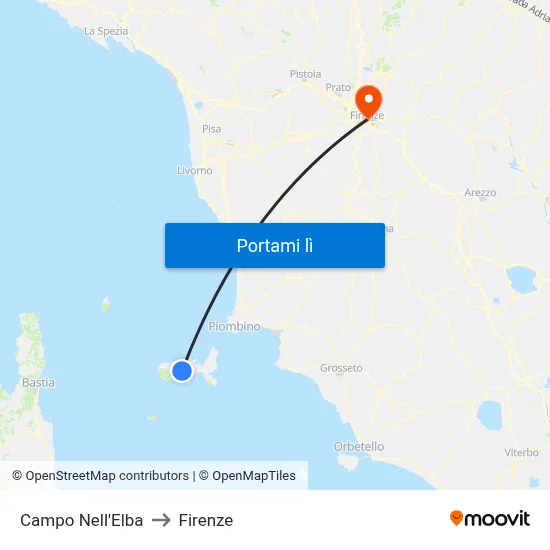 Campo Nell'Elba to Firenze map