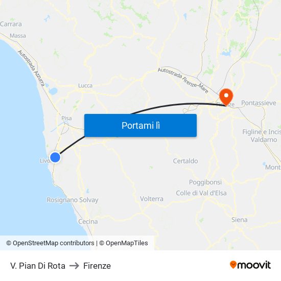 V. Pian Di Rota to Firenze map