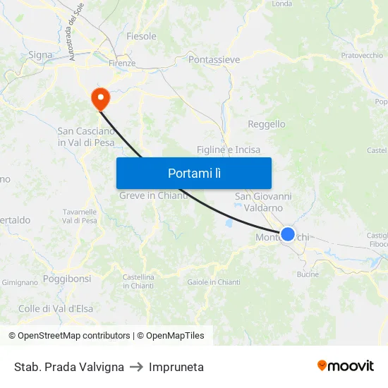 Stab. Prada Valvigna to Impruneta map