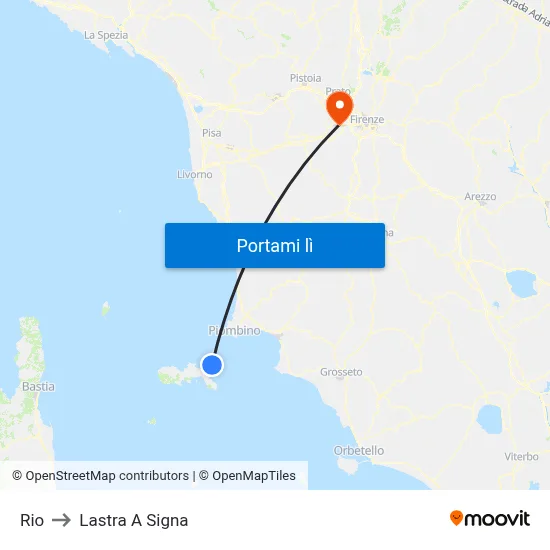 Rio to Lastra A Signa map