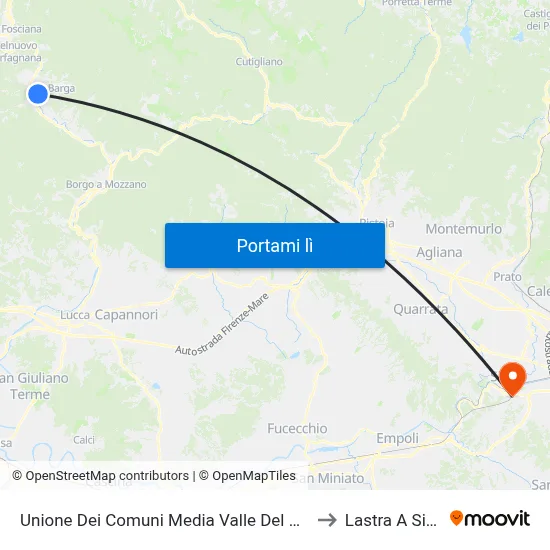 Unione Dei Comuni Media Valle Del Serchio to Lastra A Signa map
