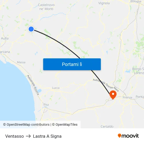 Ventasso to Lastra A Signa map