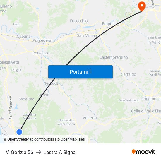 V. Gorizia 56 to Lastra A Signa map