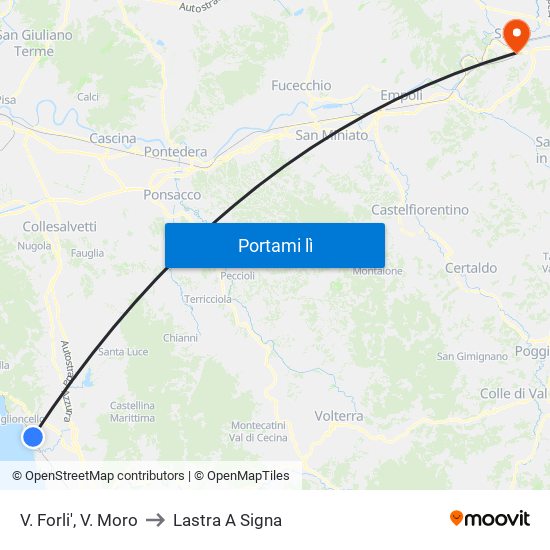 V. Forli',  V. Moro to Lastra A Signa map