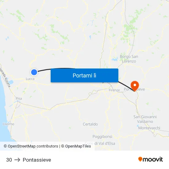 30 to Pontassieve map