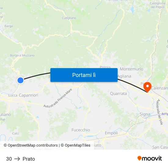 30 to Prato map