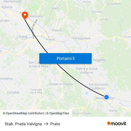 Stab. Prada Valvigna to Prato map