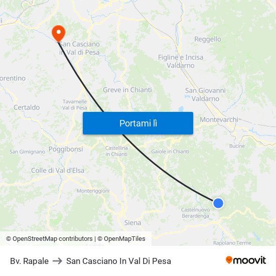 Bv. Rapale to San Casciano In Val Di Pesa map