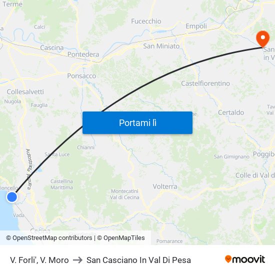 V. Forli',  V. Moro to San Casciano In Val Di Pesa map