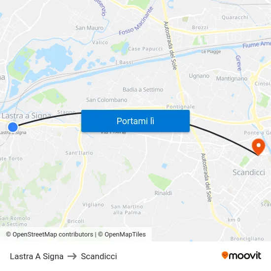 Lastra A Signa to Scandicci map