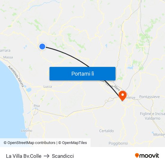 La Villa Bv.Colle to Scandicci map