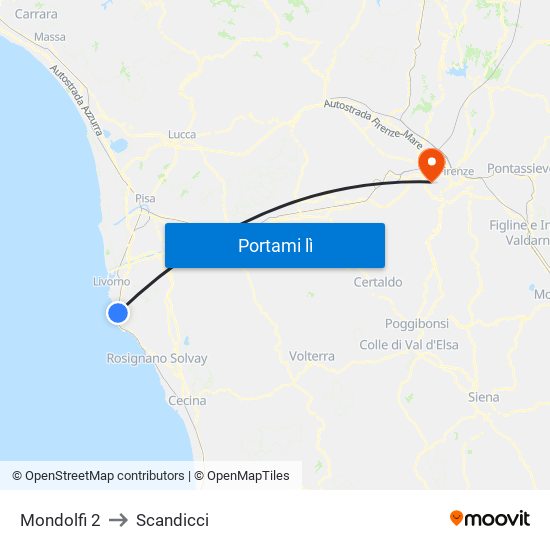 Mondolfi 2 to Scandicci map