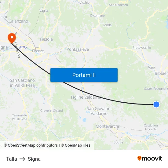 Talla to Signa map