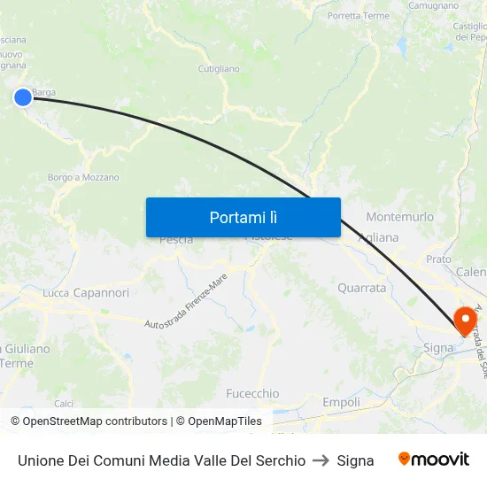 Unione Dei Comuni Media Valle Del Serchio to Signa map