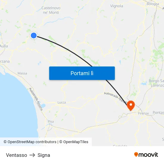 Ventasso to Signa map
