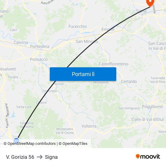 V. Gorizia 56 to Signa map