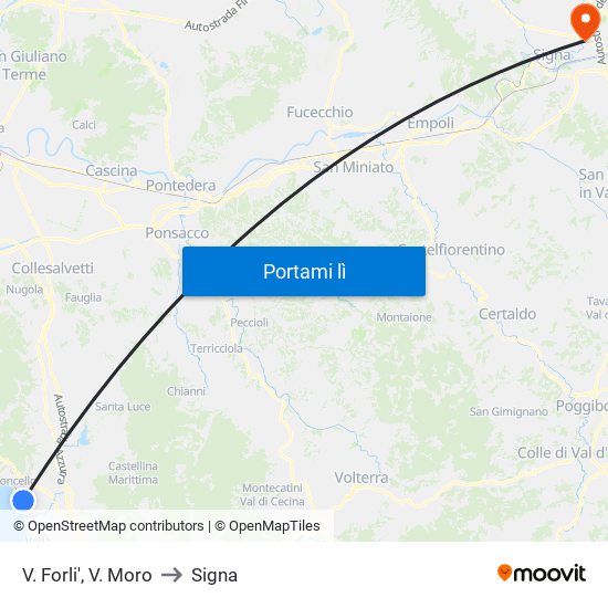 V. Forli',  V. Moro to Signa map