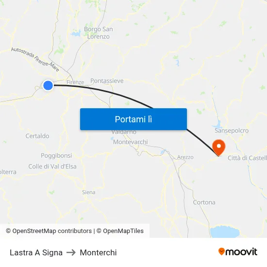 Lastra A Signa to Monterchi map
