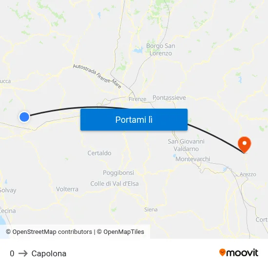 0 to Capolona map