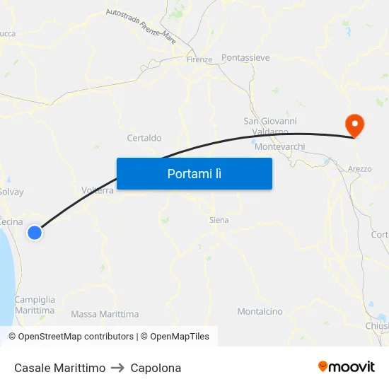 Casale Marittimo to Capolona map