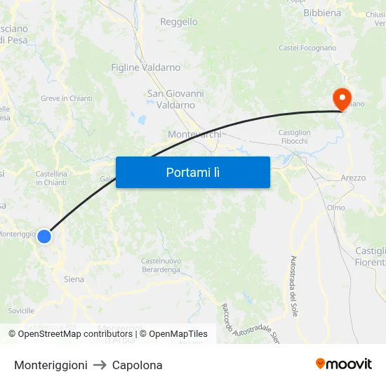 Monteriggioni to Capolona map