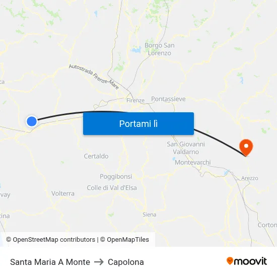 Santa Maria A Monte to Capolona map