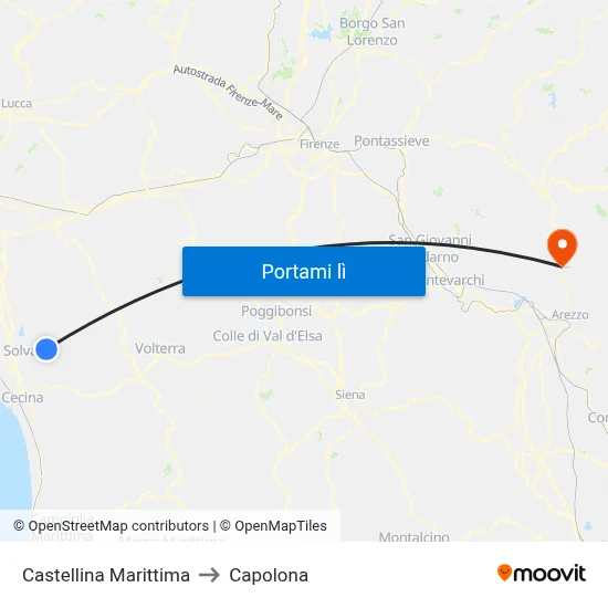 Castellina Marittima to Capolona map
