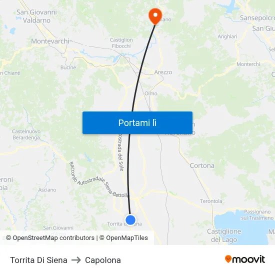 Torrita Di Siena to Capolona map