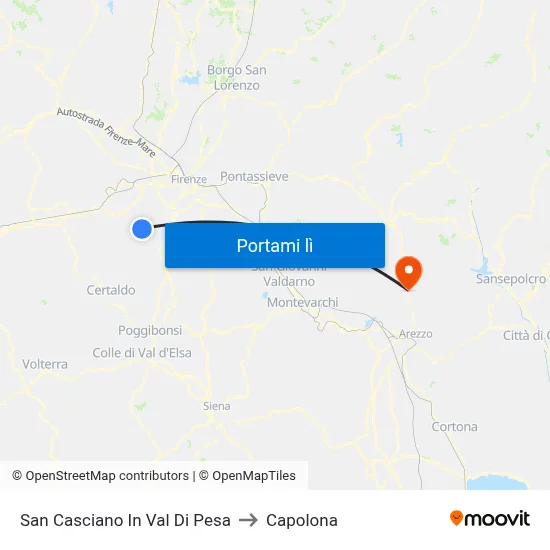 San Casciano In Val Di Pesa to Capolona map
