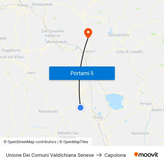 Unione Dei Comuni Valdichiana Senese to Capolona map