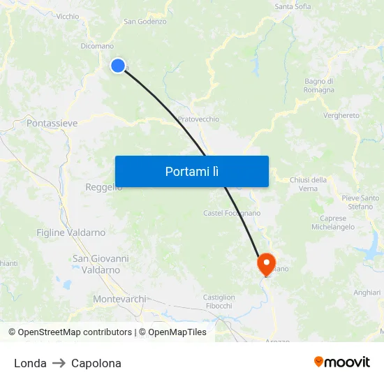 Londa to Capolona map