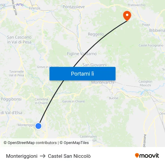Monteriggioni to Castel San Niccolò map