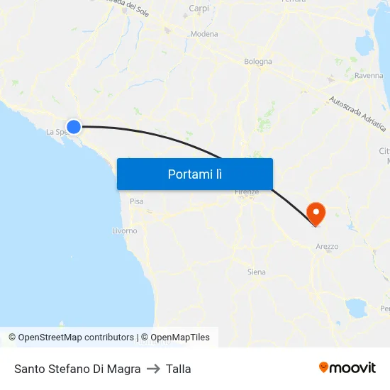 Santo Stefano Di Magra to Talla map